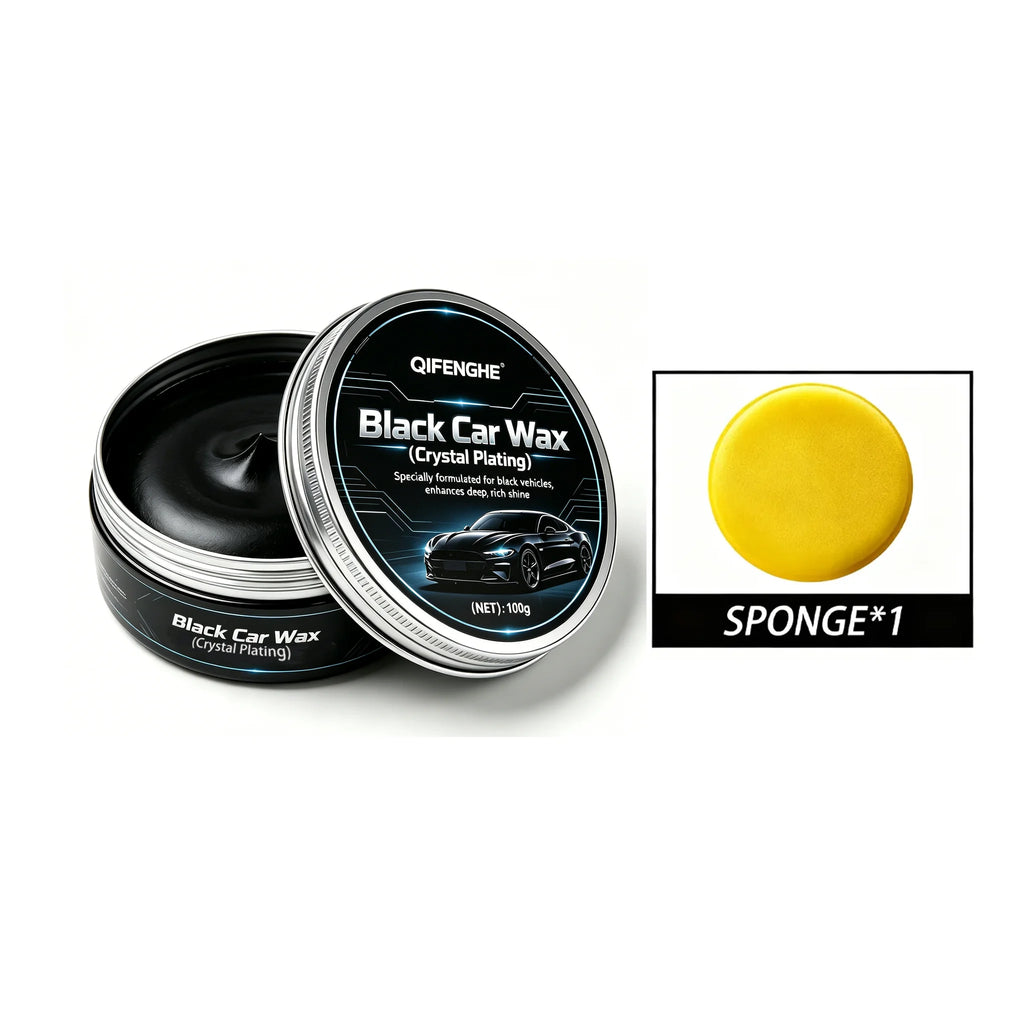 Black Car Wax with Crystal Plating for Deep Shine & Scratch Repair - Multiple Colors
