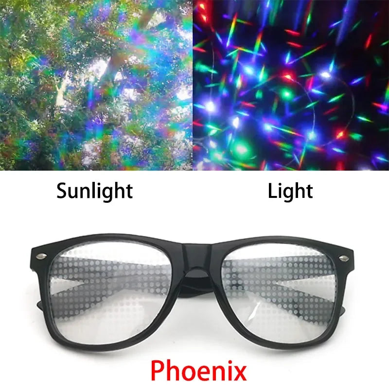 Diffraction 3D Prism Raves Glasses for Laser Shows Rainbow Effects Unisex