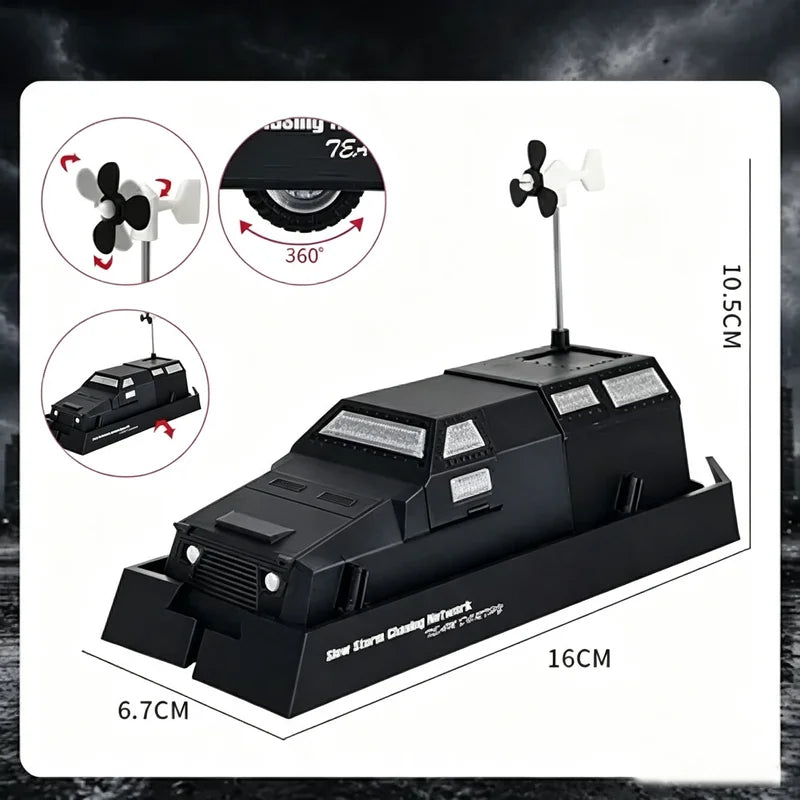 Storm Chaser Vehicle Model Set - 3D Printed Tornado Interceptor and Storm Pursuit Truck - Collectible Toy