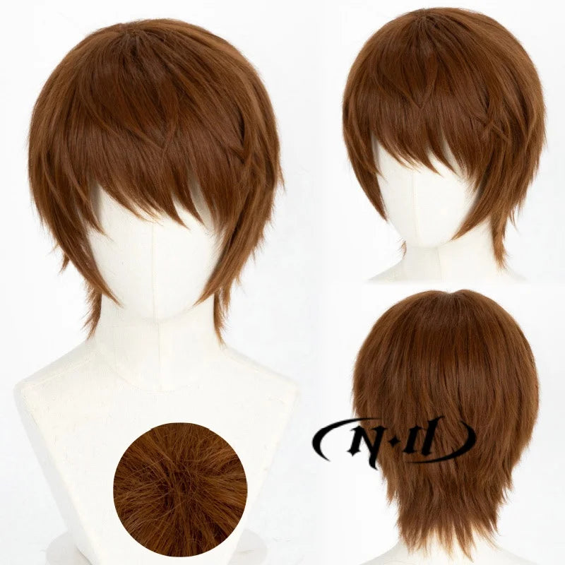 Light Yagami Cosplay Wig - Anime Death Note Light-Brown Hair for Halloween Costume