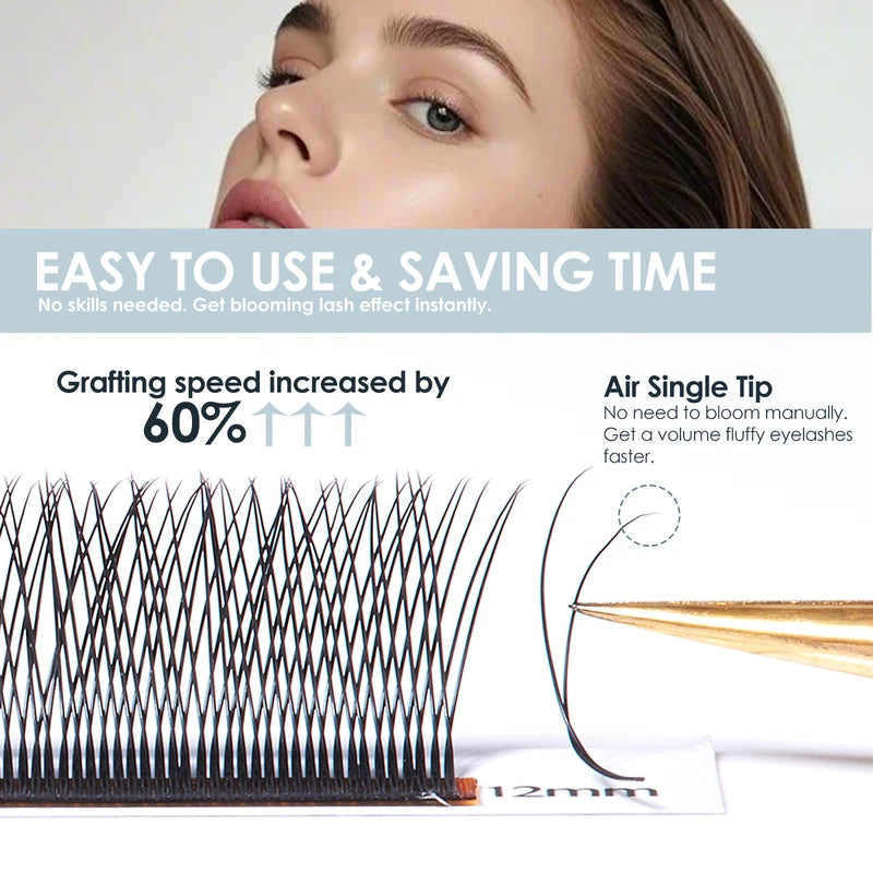 Eyelash Extension 2D Y-Shape Velvet Flowers False Lashes - Multiple Variants
