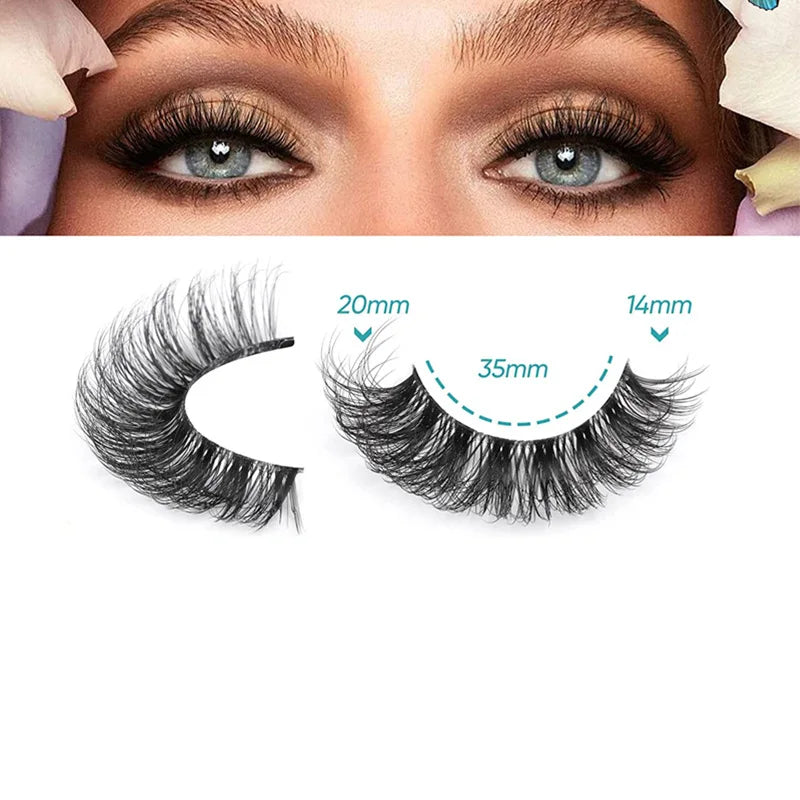 False Eyelashes 6D Fluffy Wispy Faux Mink Cat Eye Effect Dramatic Makeup Lashes