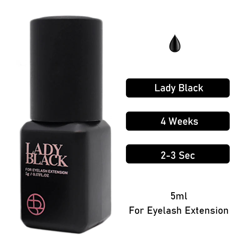 Korean Fast-Drying Strong False Eyelash Extension Glue 5ml - Black