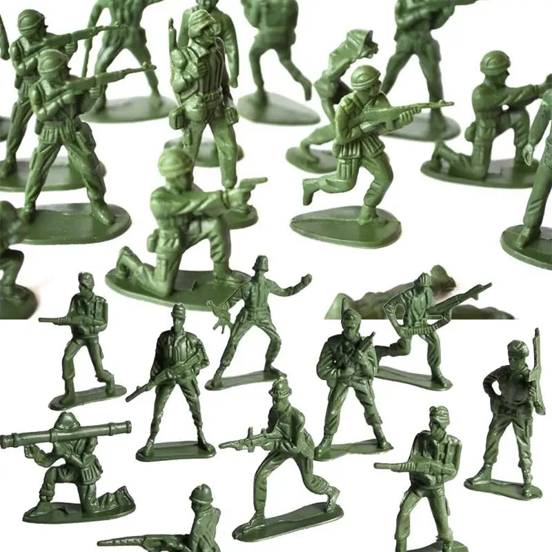 36/72pcs Green Plastic Soldier Mini Figures for Scene Building Creative Military Action Models