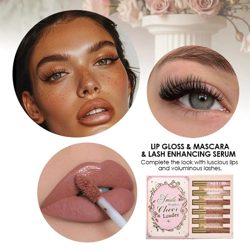 5‑Page Full Face Makeup Kit with Eyeshadow, Blush, Contour, Lip Gloss & Mascara