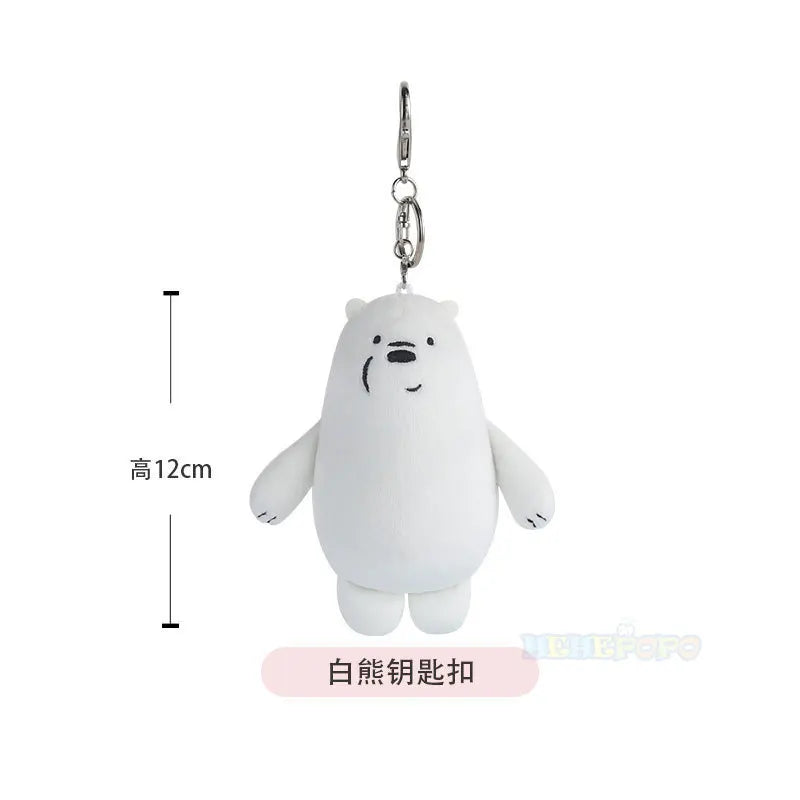12cm Cartoon Plush Keychain - We Bare Bears Pendant for School Bags & Gifts