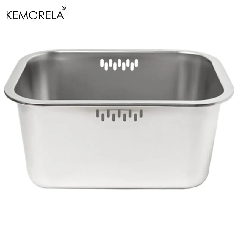 10L Stainless Steel Multipurpose Kitchen Sink Bowl - Dishwashing & Vegetable Washing