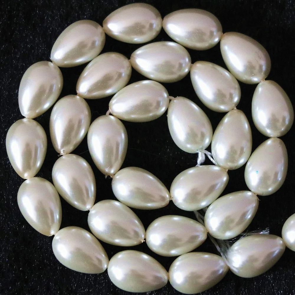 Pearl Bead Necklace Pendant DIY Jewelry Making Supplies - 9x13mm Teardrop Beads
