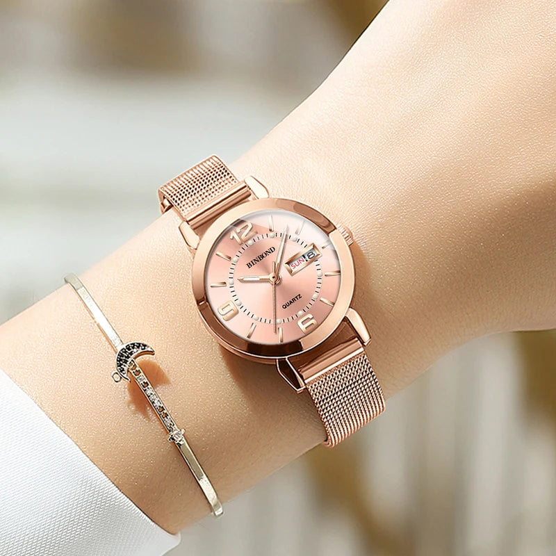 Luxury Quartz Women’s Watch Waterproof Auto Date Fashion Casual Luminous Business Watch