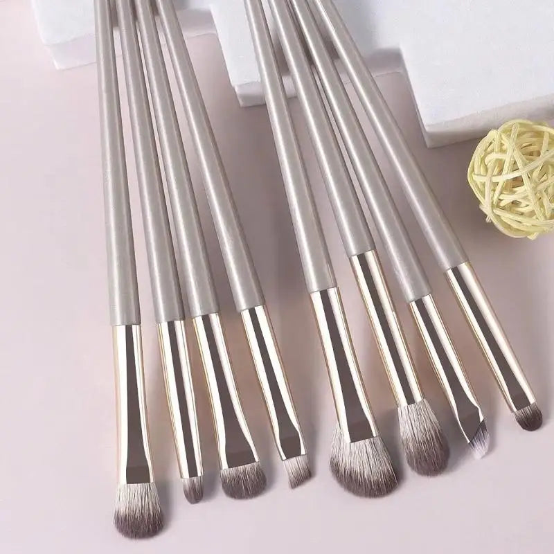 8Pcs Eye Makeup Brush Set for Eyeshadow & Eyeliner - Soft Synthetic Bristles