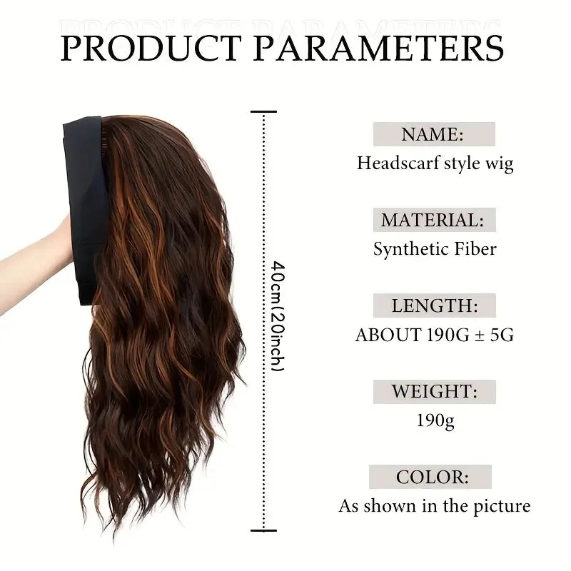 Women's Curly Short Wavy Hairband Wig Heat-Resistant Fiber Synthetic Hair