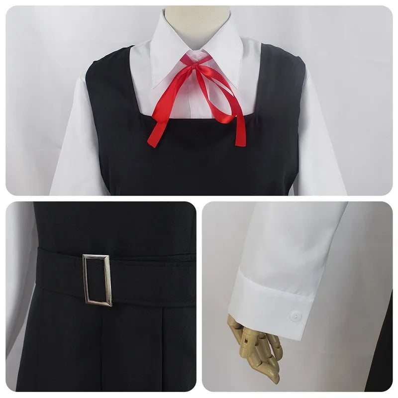 Mitaka Asa Cosplay Costume Set with Dress, Necktie, Socks & Belt Halloween