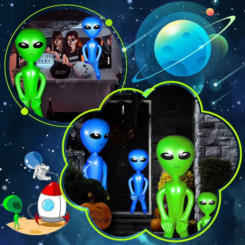 Inflatable Alien Toys Set for Halloween Christmas Party Decorations and Gifts - 2 Pieces