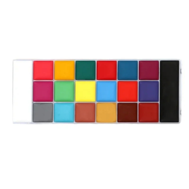 20 Color Professional Face & Body Paint Palette Waterproof Long Lasting Cosmetic for Halloween & Cosplay