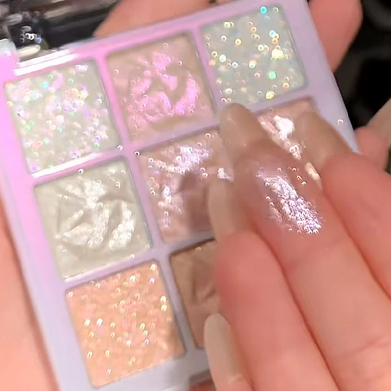 Colorful Glitter Snowflake Eyeshadow Palette - Matte & Pearl Finish