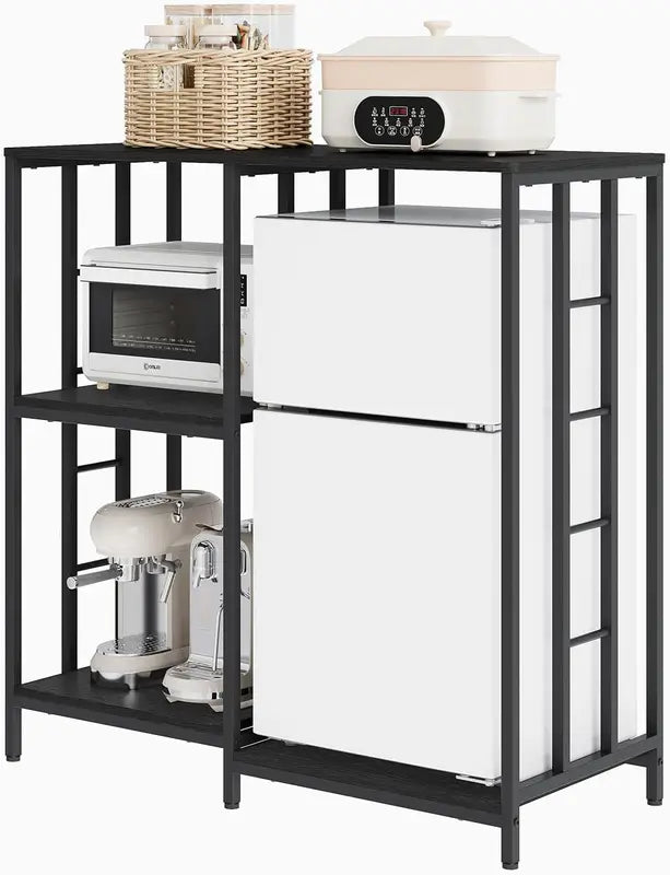 Mini Fridge Stand with Storage 4-Tier Kitchen Cabinet for Microwave & Appliances