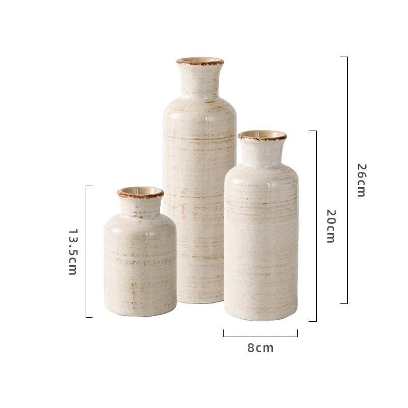 Nordic Style Ceramic Vase Set - Modern Minimalist Flower Holders for Home Decor