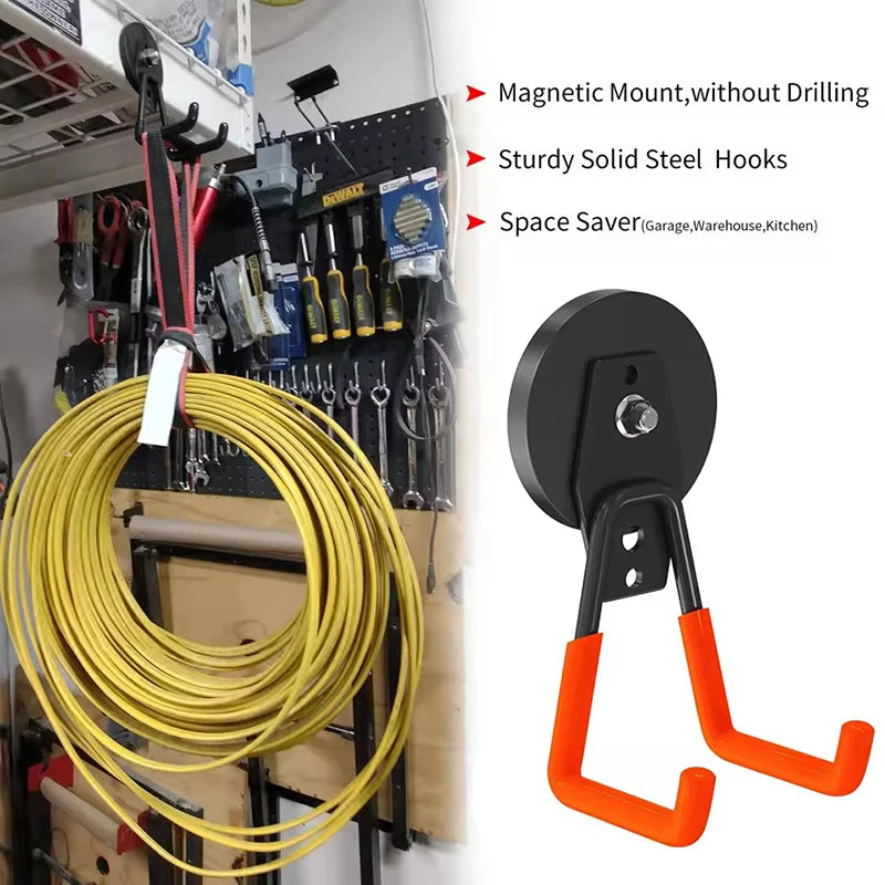 Heavy Duty Magnetic Hooks for Garage Home Garden Tool Hanging Nail-Free Installation