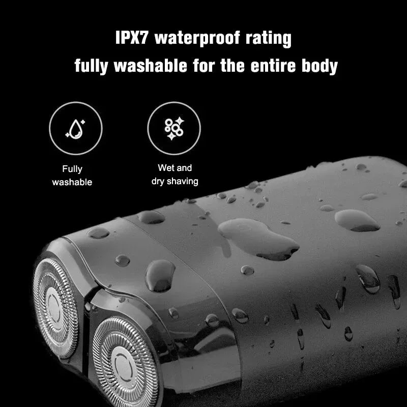 Electric Shaver S100 Waterproof Wet Dry Razor with Dual Floating Blades and Type-C Charging
