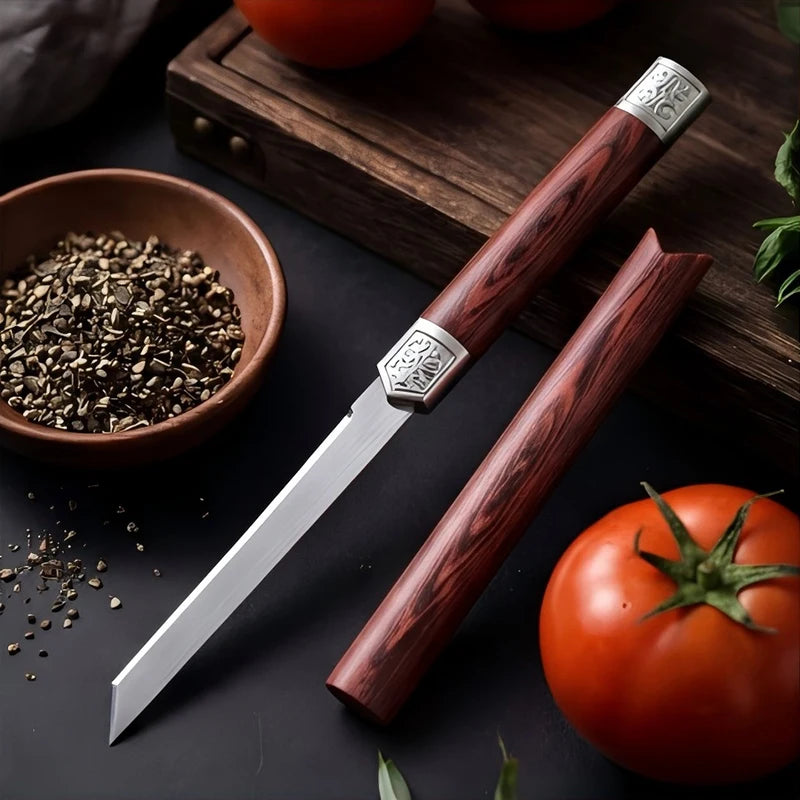 Portable Stainless Steel Fruit Knife - Sharp Handheld Meat & Food Cutter