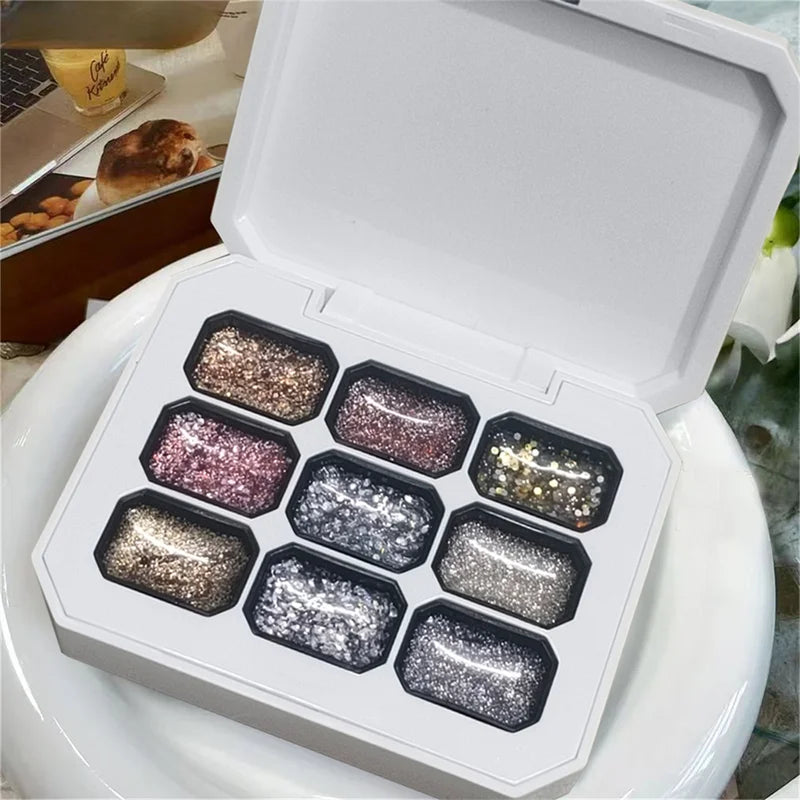 Starburst Glitter Nail Polish Set - 9 Colors Soak Off UV & LED Gel for Nail Art