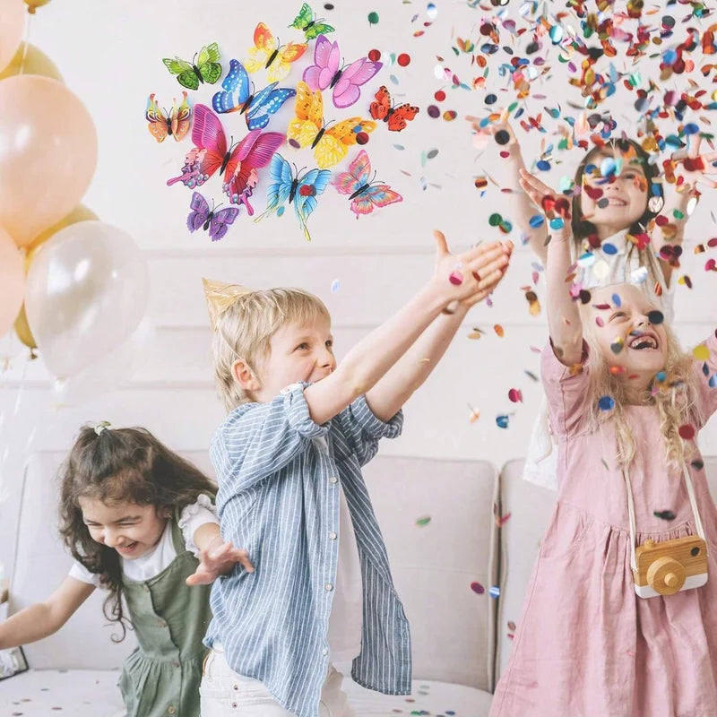 3D Butterfly Wall Decor 12-Piece Magnet Stickers for Party & Home Decoration