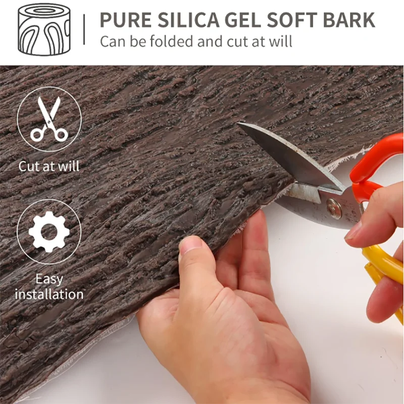 Silicone Bark Wall Decoration for Garden Landscape DIY Miniature Fake Tree Trunk