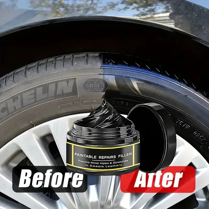 Car Scratch Repair Paste for Plastic & Leather - Multi-Color Polishing Wax for Tires Seats & Steering Wheels