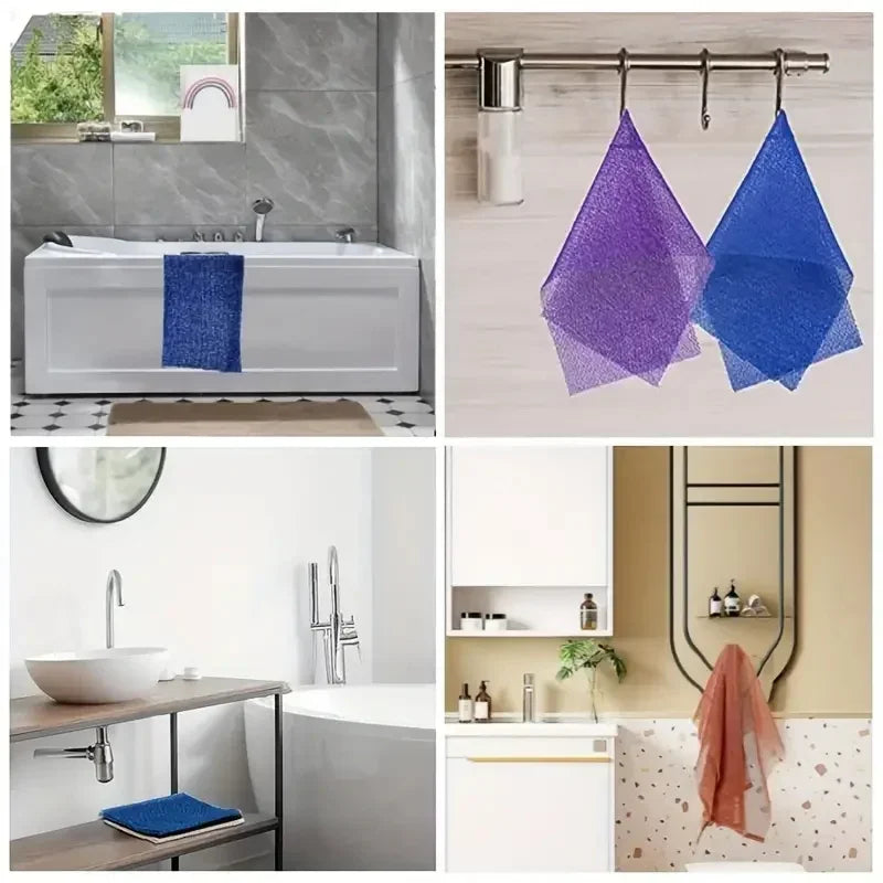 Exfoliating Mesh Bath Loofah Sponge Double-Side Washcloth for Smooth Skin