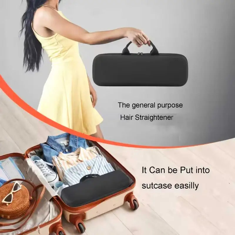 Travel Hard Case for Hair Straightener Storage - Compact & Protective