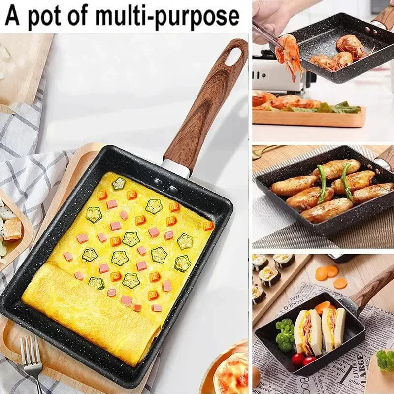 Non-Stick Tamagoyaki Pan - Japanese Rectangular Egg Skillet, 6.3 Inch