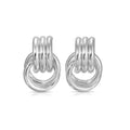 Vintage Texture Gold Plated Stainless Steel Earrings for Women Geometric Circle Twist Statement Jewelry