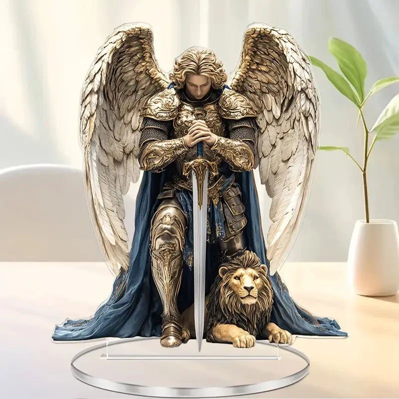 Sacred Archangel Michael Desktop Decoration for Home Office Outdoor - Father's Day Gift