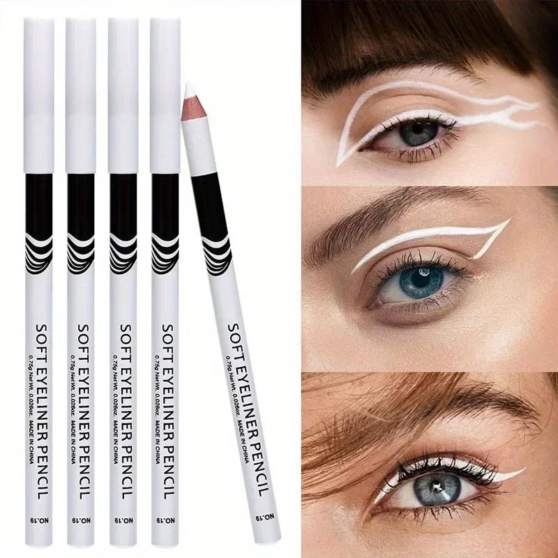 Fast Drying Matte White Eyeliner Pencil Waterproof Long Lasting Eye Makeup Tool Set