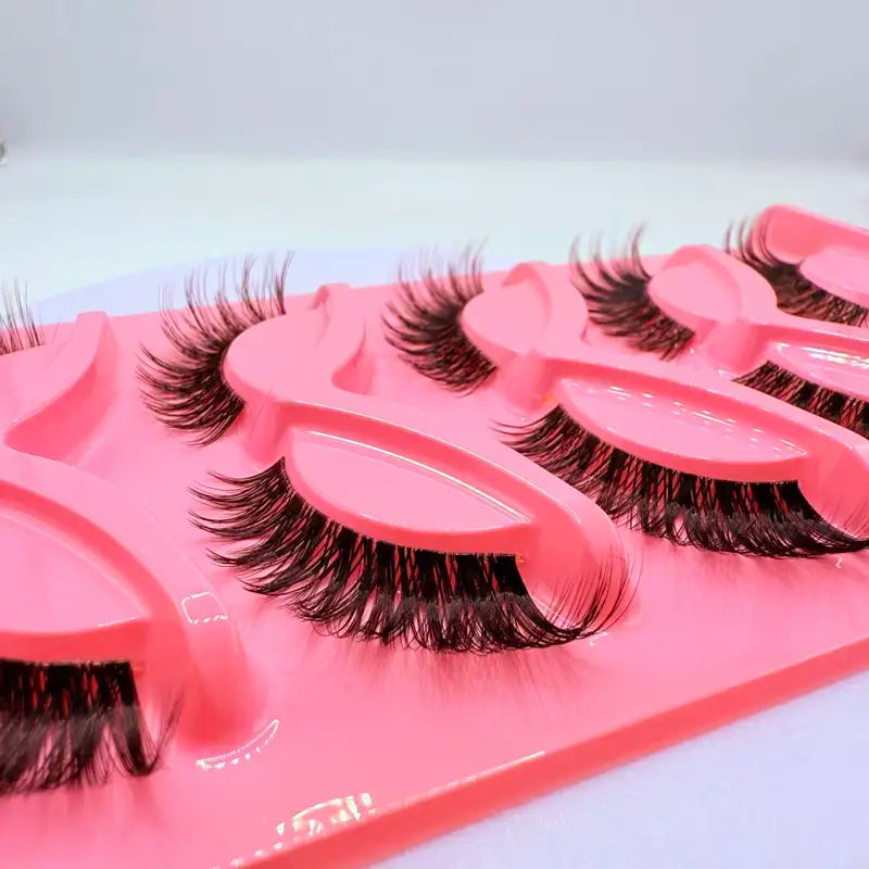 False Eyelashes 5 Pairs Long Thick Wispy Dramatic Eye Lashes for Stage & Party