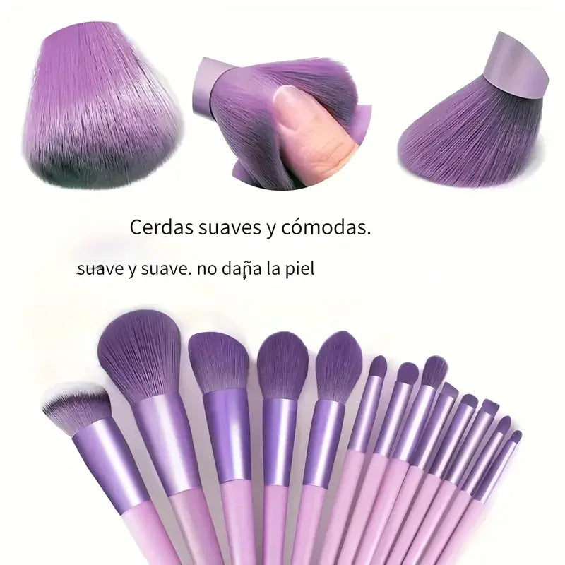Professional 13-Piece Makeup Brush Set with Soft Fluffy Bristles for Face & Eye Makeup