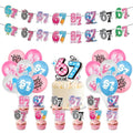 Birthday Balloon Cake Topper Banner Decoration Set - 67th Celebration Supplies