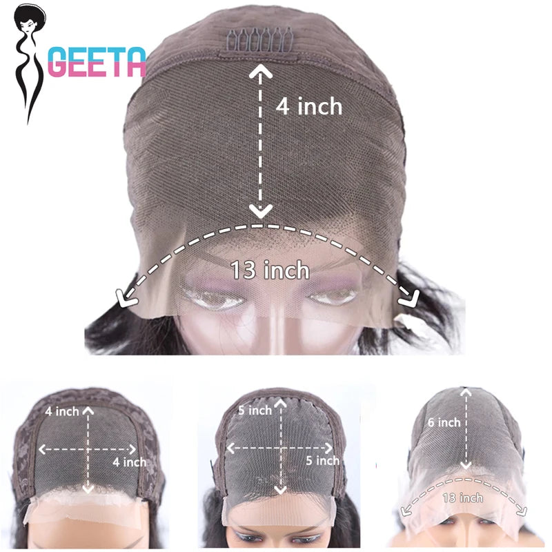 Women's 13x6 Lace Front Wigs with Drawstring & 4x4 Frontal Human Hair