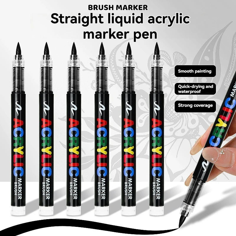 Acrylic Paint Pen Set 12 Colors Markers for Wood Canvas Rock Painting Gift - Black White Gold Silver