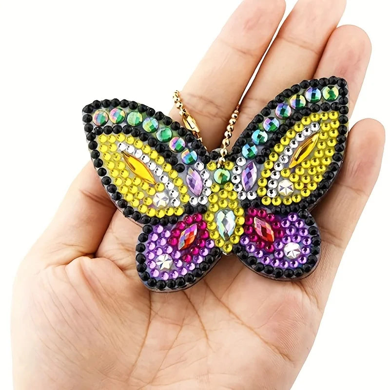 DIY Diamond Painting Butterfly Keychain Kit - 5 Pieces, Christmas & Gift Set