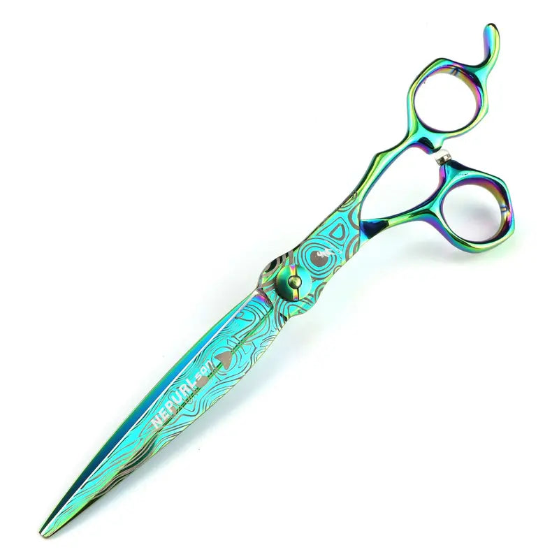 Professional Hair Cutting Shears 7'' Damask Pattern Thinning Scissors for Barber & Hairdresser