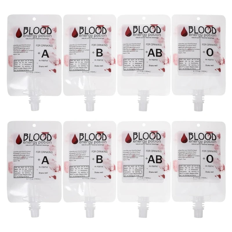 Halloween Blood Bag Drink Pouch Fake Blood & Beverage Prop - 250ml
