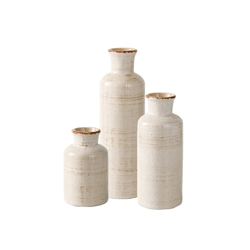 Nordic Style Ceramic Vase Set - Modern Minimalist Flower Holders for Home Decor