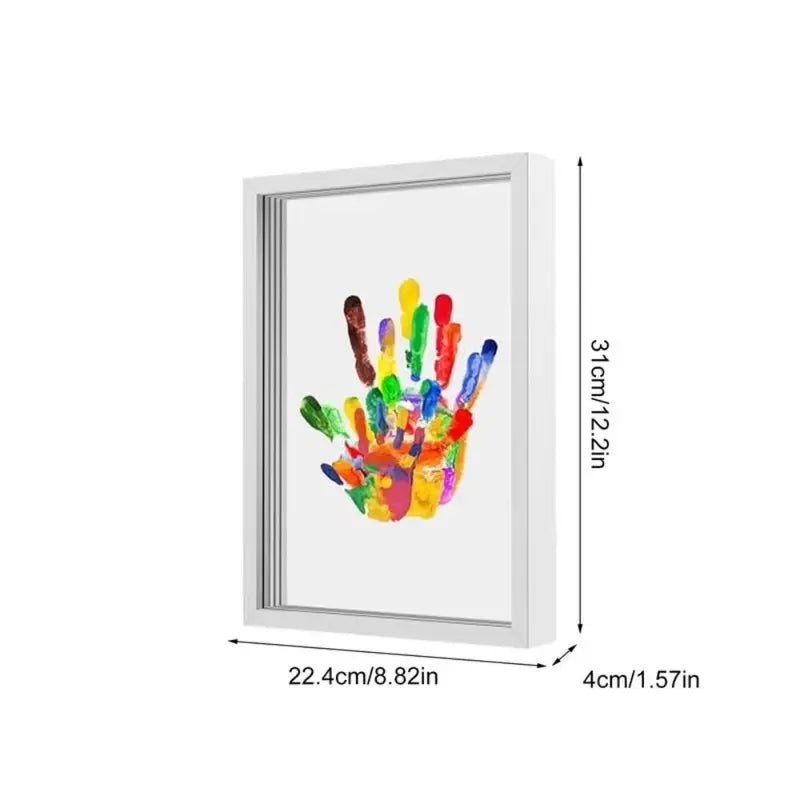 DIY Wooden Handprint Photo Frame Kit with Paints and Accessories - Family Keepsake