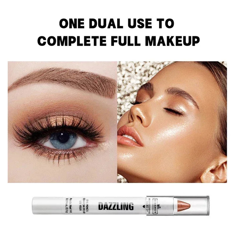 12-Color Waterproof Glitter Eyeshadow Pencil Set - Long-Lasting, Smudge-Proof Makeup Tool