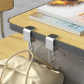 2pcs 360° Rotatable Steel Table Hooks - Detachable Office Desk Hangers