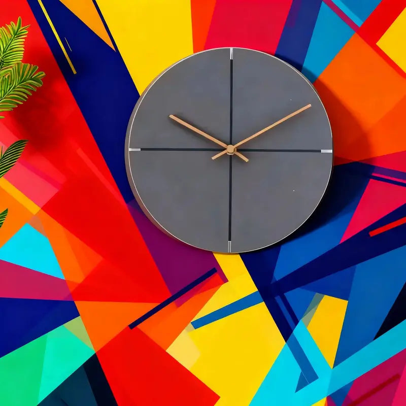 Modern Wooden Wall Clock 28cm Silent Quartz Timepiece for Living Room & Bedroom