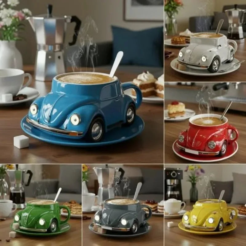 Funny Beetle Shaped Coffee Mug - Unique Novelty Car Cup for Desktop Decor