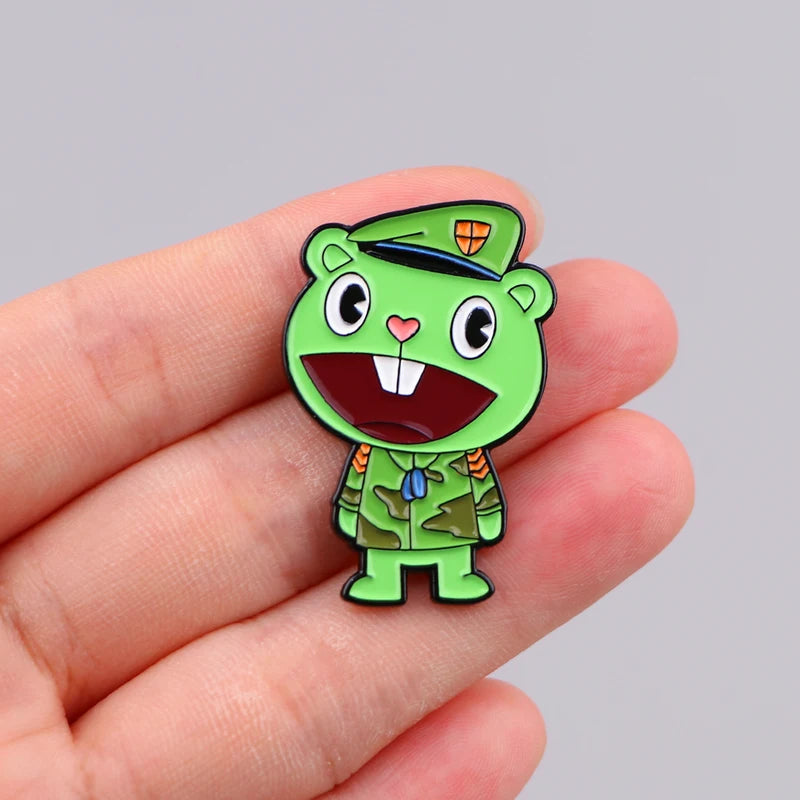 Happy Partner Enamel Lapel Pin Cartoon Bunny Badge for Clothes Backpack Brooch Gift
