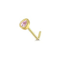 20G Surgical Steel Nose Studs with Opal CZ Heart Butterfly Design - Elegant Piercing Jewelry